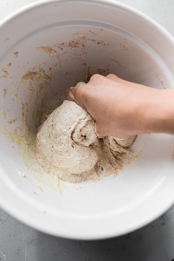 Mixing Sourdough Dough