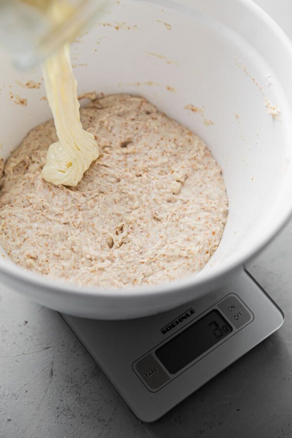 Adding Sourdough Starter to Autolyse