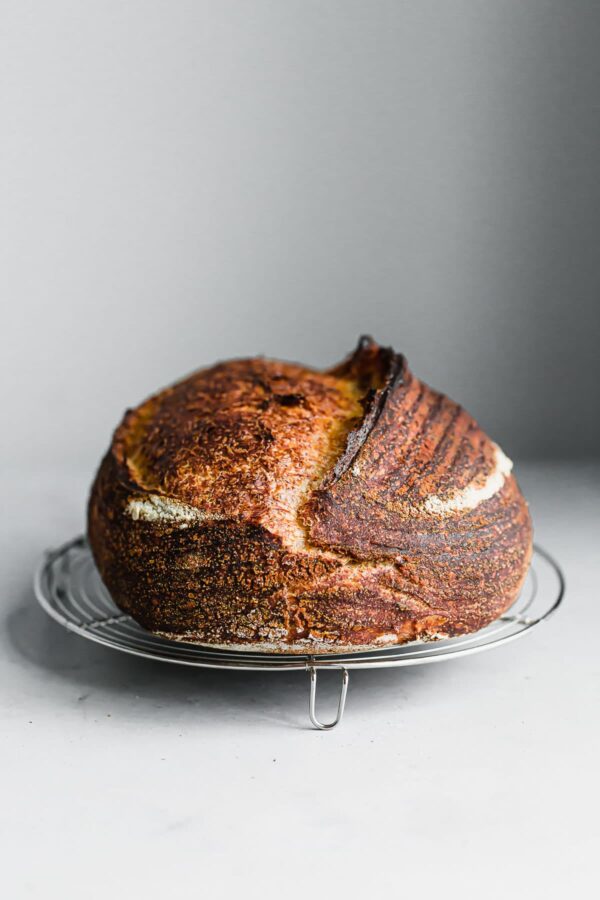 Artisan Sourdough Batard on Cooling Rack