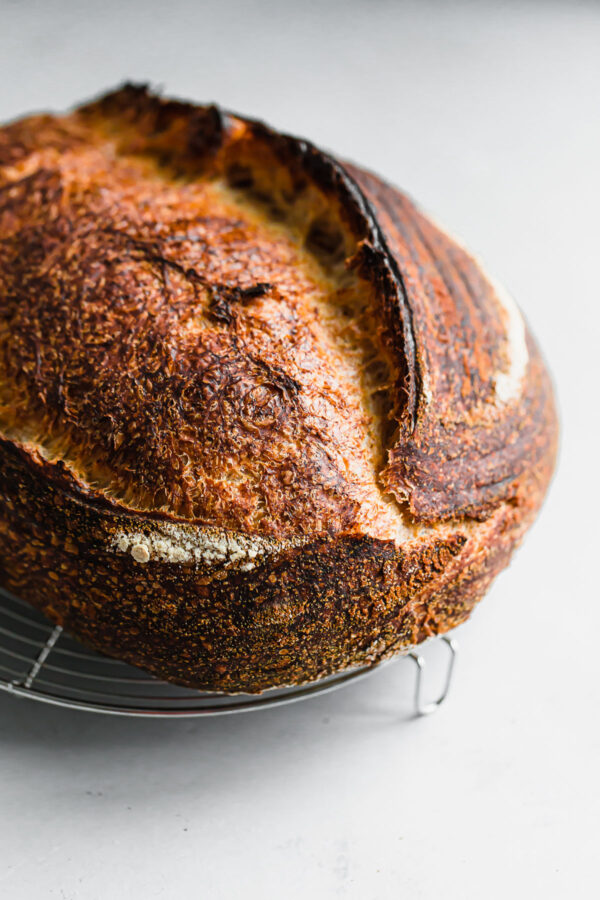 Sourdough Bread With 60% Hydration Baked In Dutch Oven