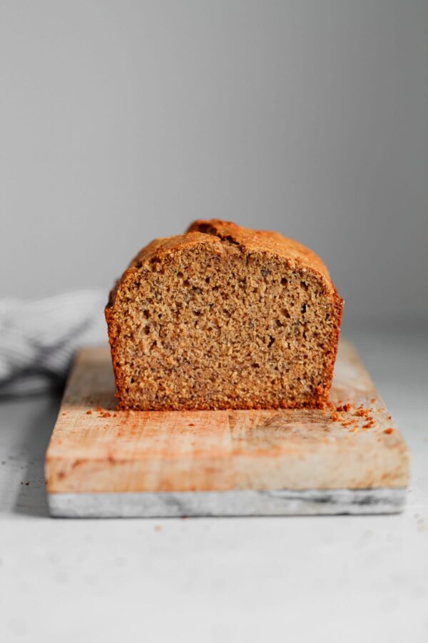 Banana Bread Loaf with Slice Removed