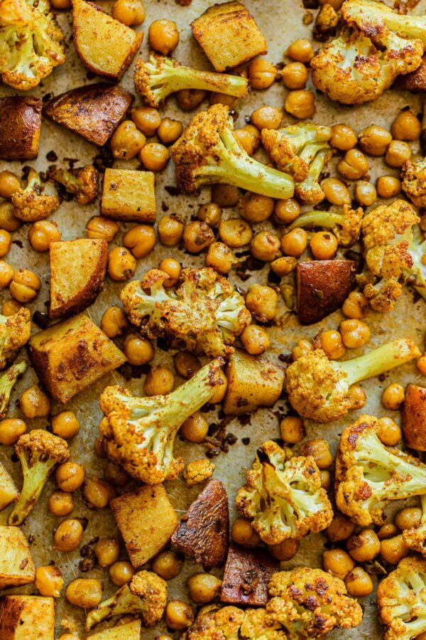 Sheet Pan Cauliflower Curry with Chickpeas