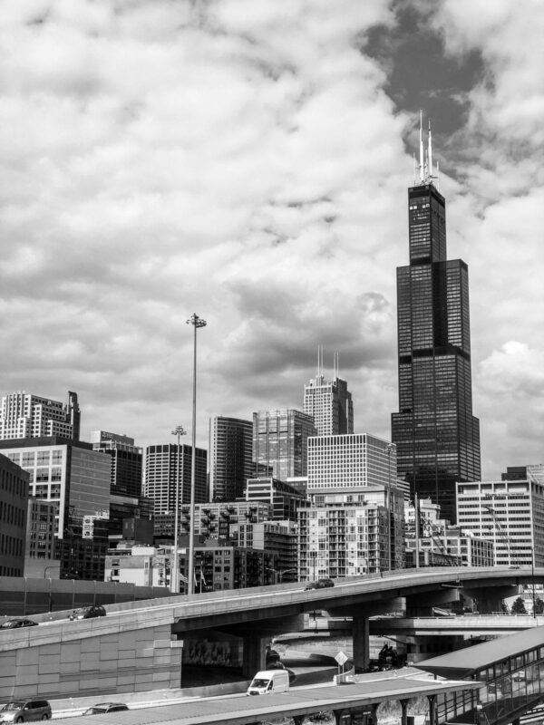 Black and White Chicago Skyline