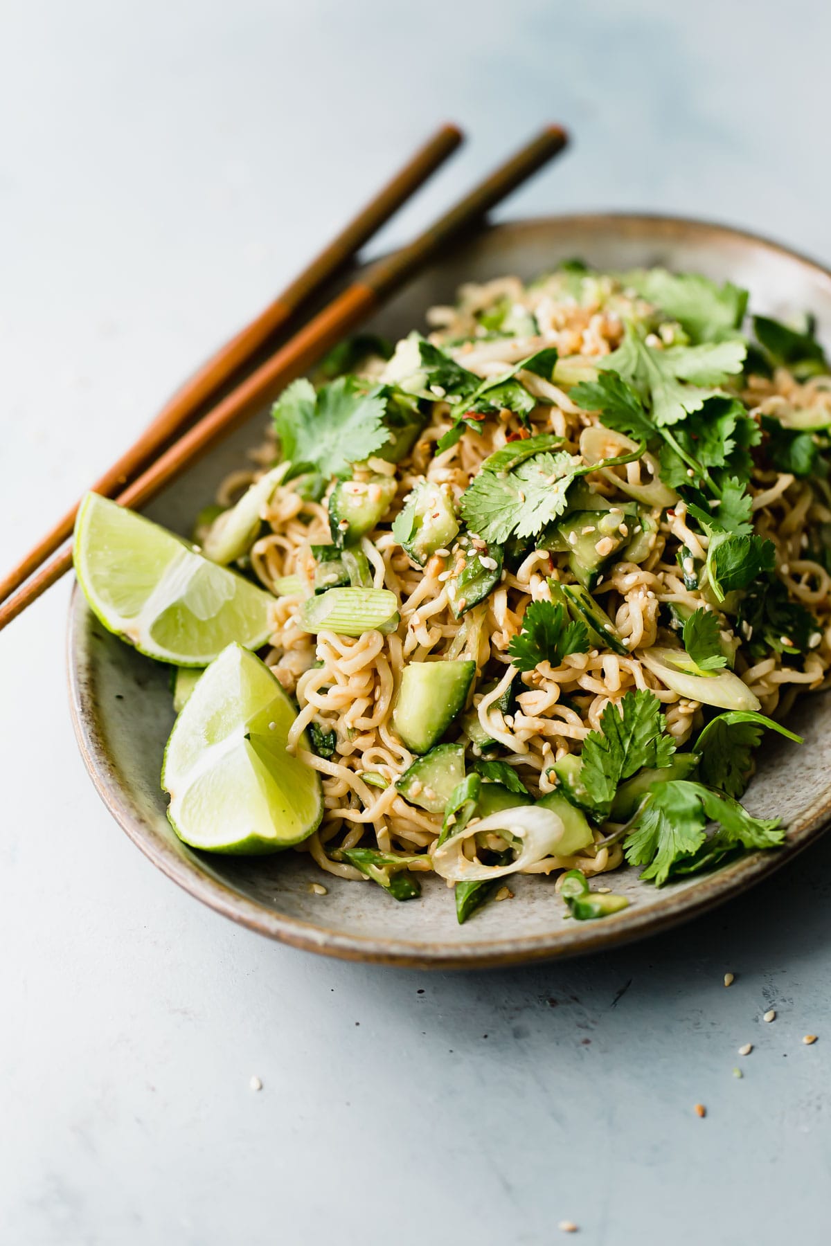 Beef and Broccoli Spicy Peanut Ramen Noodles - Amanda Outside