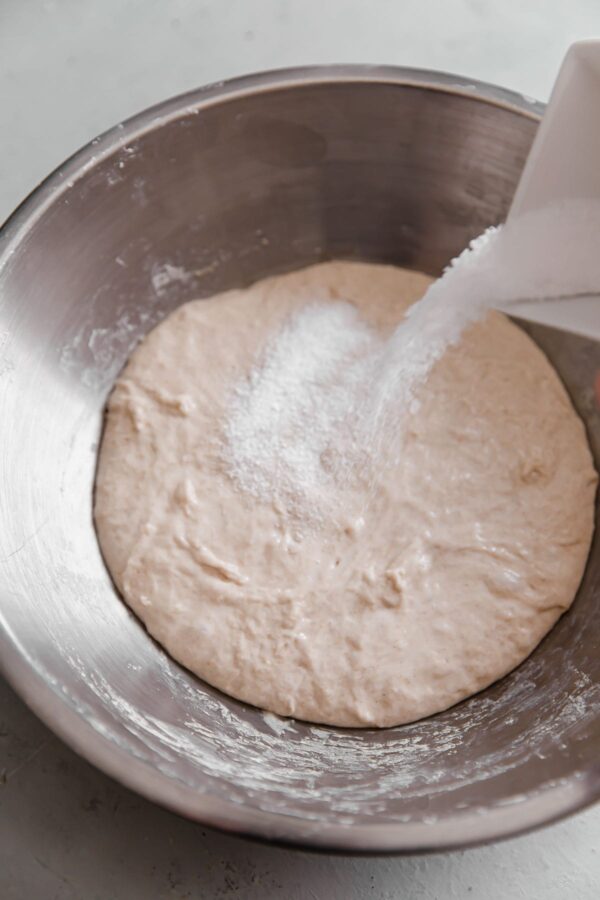 Adding Salt to Sourdough Bread Dough