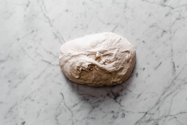 Sourdough Dough on Marble Board