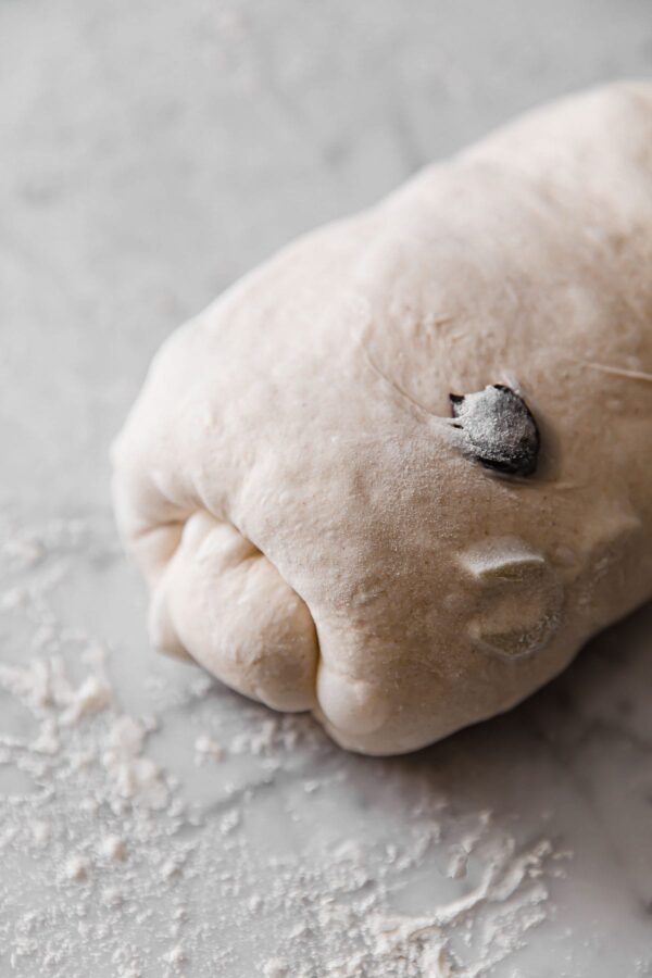 Shaping Olive Sourdough Bread