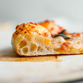 Sourdough Pizza Crust Cross Section