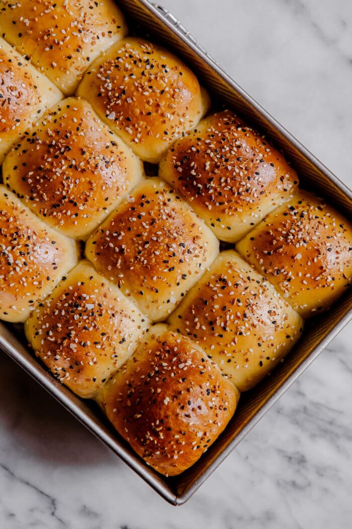 Baked Dinner Rolls with Everything Seasoning