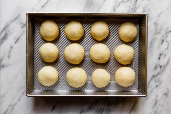 Shaped Dinner Rolls in Baking Pan