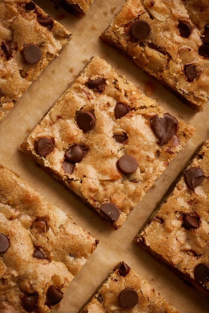 Sliced Blondie Bars