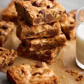 Stack of Chocolate Chip Blondies