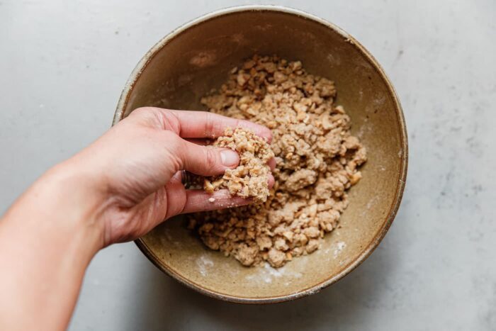 Hazelnut Crumb Topping in Bowl