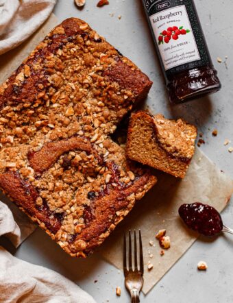 Hazelnut Raspberry Crumb Cake