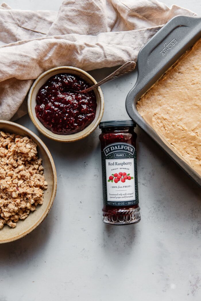 How to Make Hazelnut Raspberry Crumb Cake