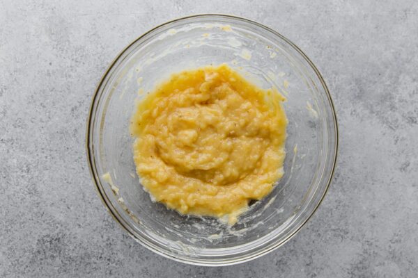 Mashed Ripe Bananas in Bowl