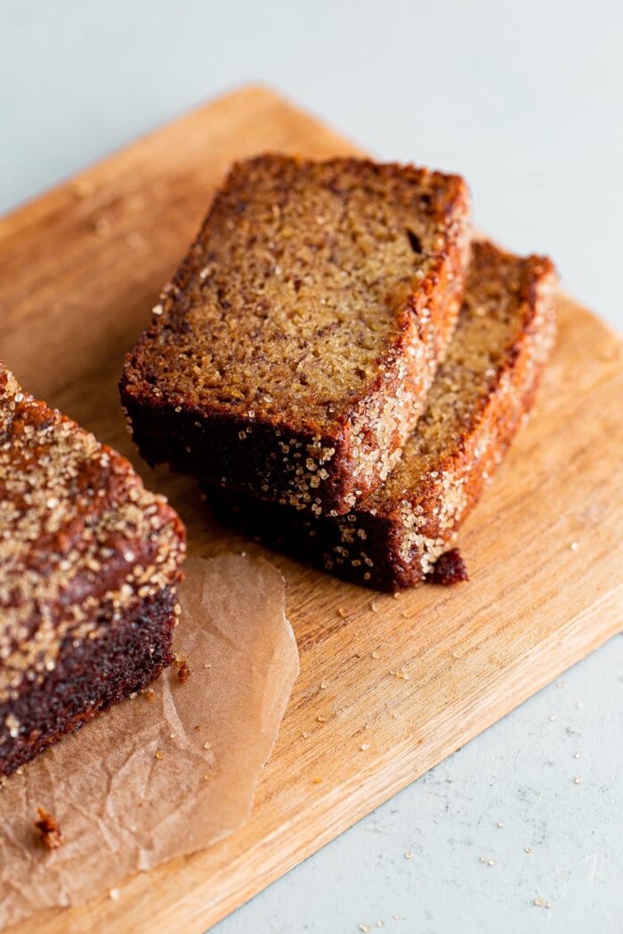 Moist Banana Bread with Turbinado Sugar