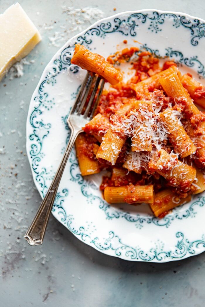 Pasta Amatriciana with Pecorino