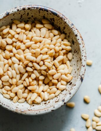 Raw Pine Nuts in Bowl