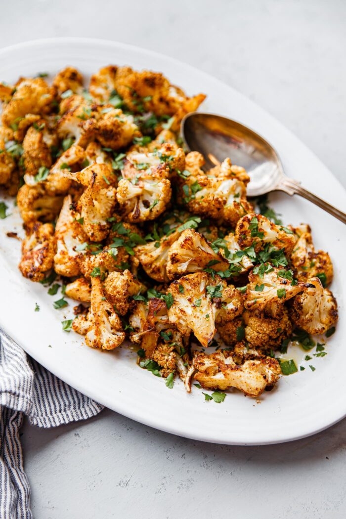 Spiced Roasted Cauliflower on Platter