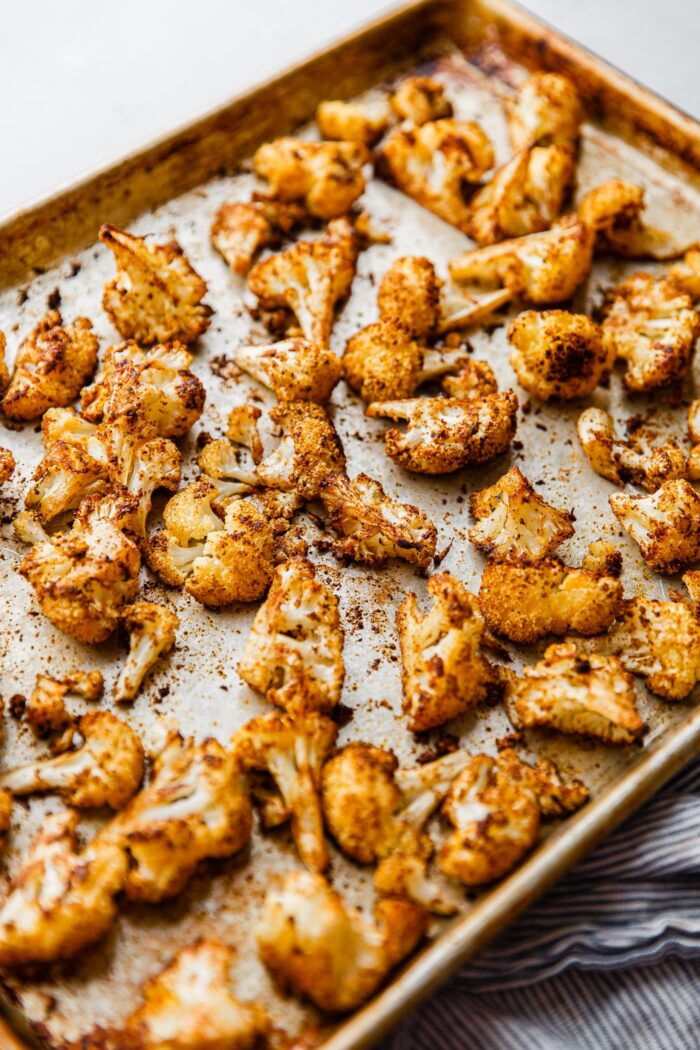 Spiced Roasted Cauliflower on Sheet Pan