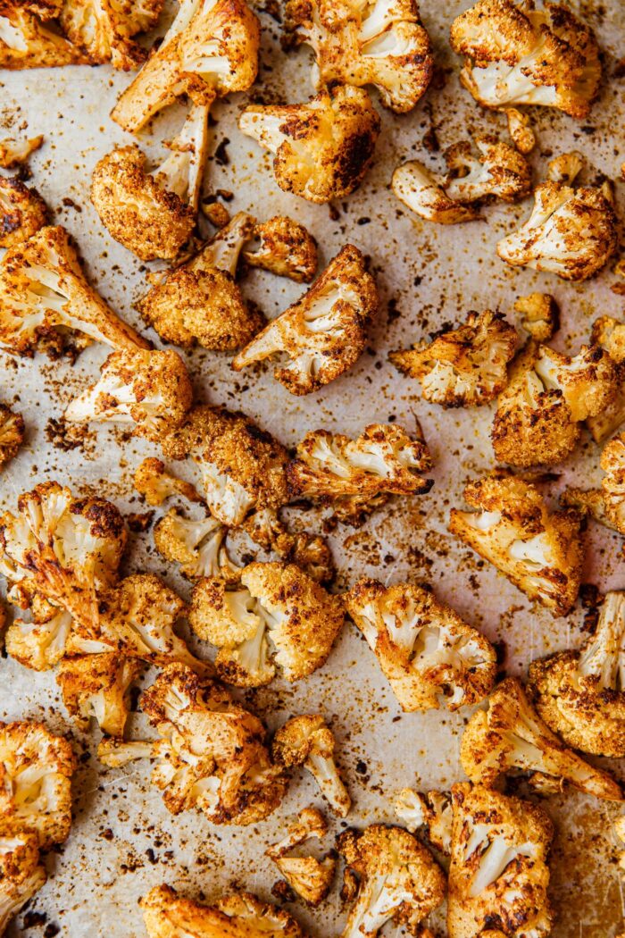 Spiced Roasted Cauliflower on Sheet Pan 