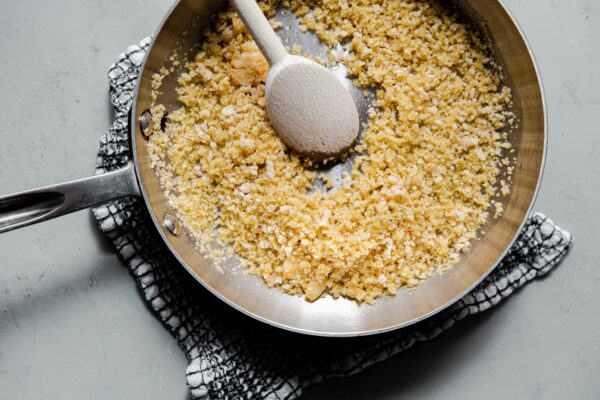 Toasting Bread Crumbs in Skillet