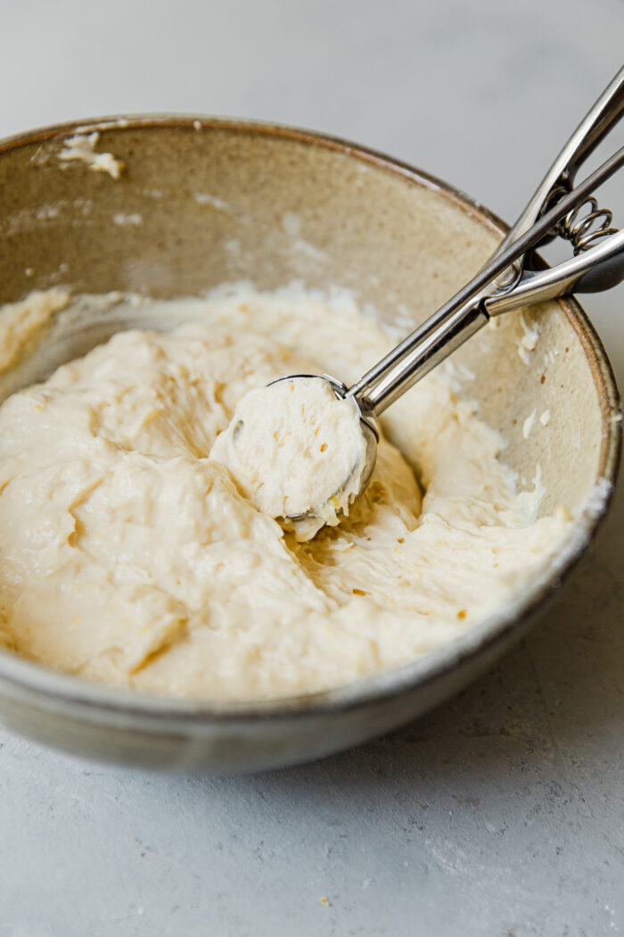 Scooping Ricotta Donut Hole Batter