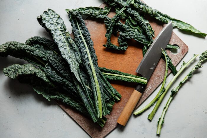 How to Prep Dinosaur Kale for Caesar Salad