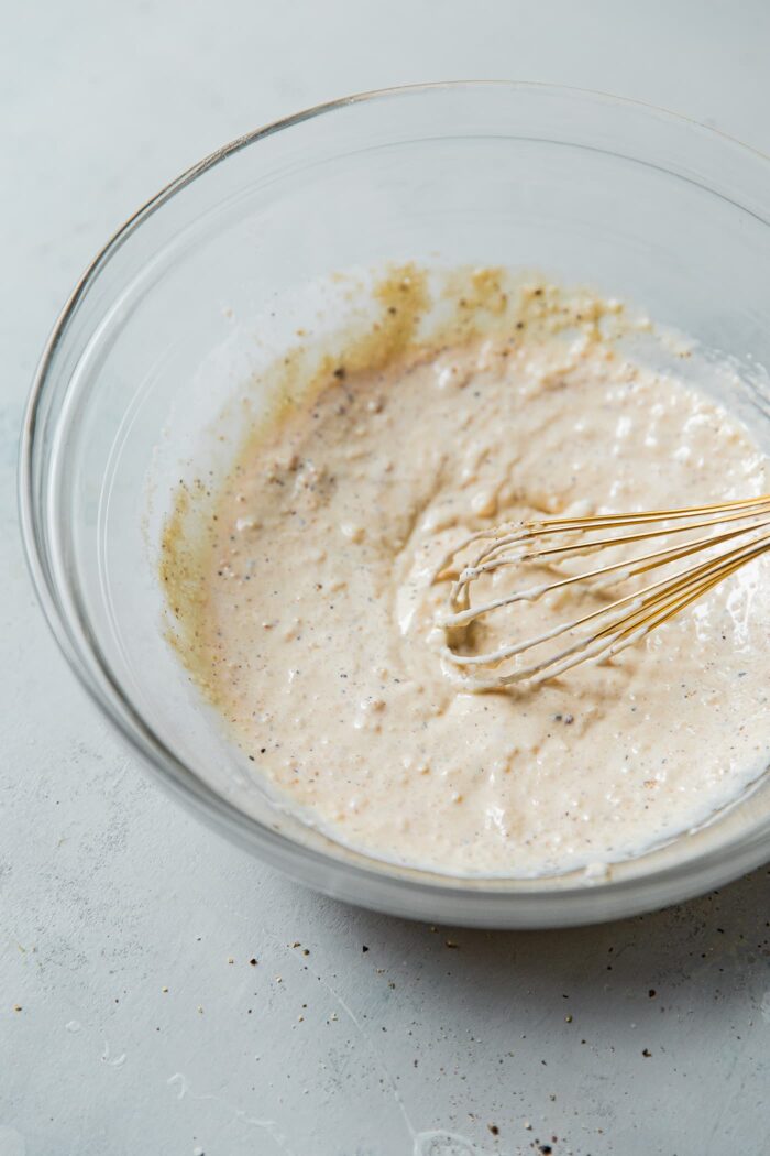 Caesar salad Dressing in bowl