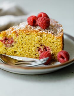 Slice of Raspberry Pistachio Cake