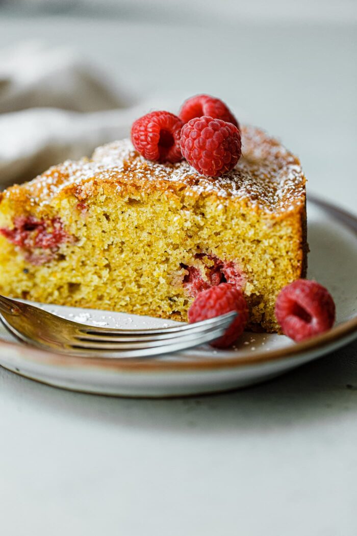 Slice of Raspberry Pistachio Cake