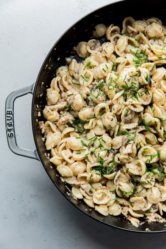 Creamy Mushroom Pasta in Skillet