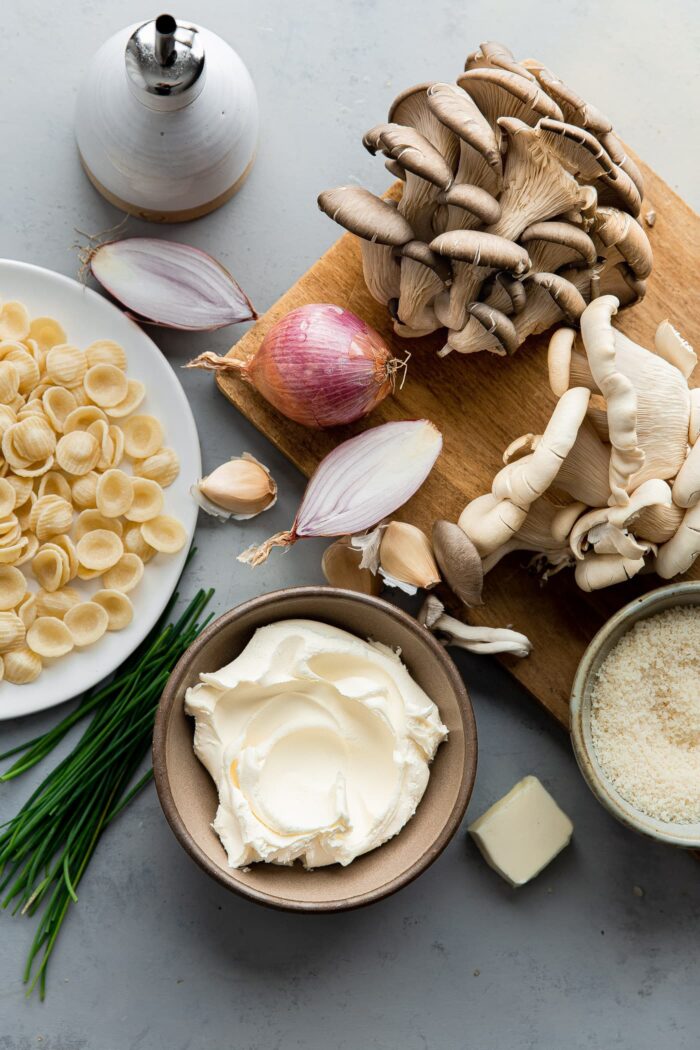 Creamy Mushroom Pasta Ingredients