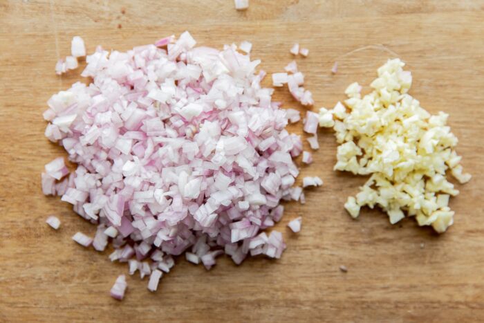 Finely Chopped Shallot and Garlic