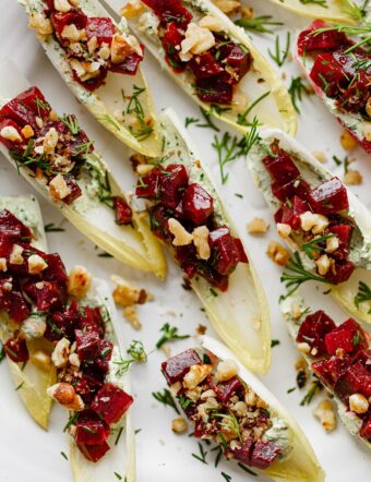 Beet Goat Cheese Endive Salad Bites