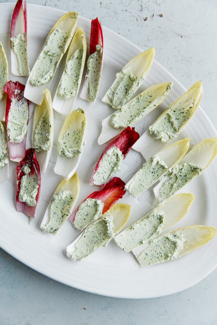 Goat Cheese Spread in Endive Leaves