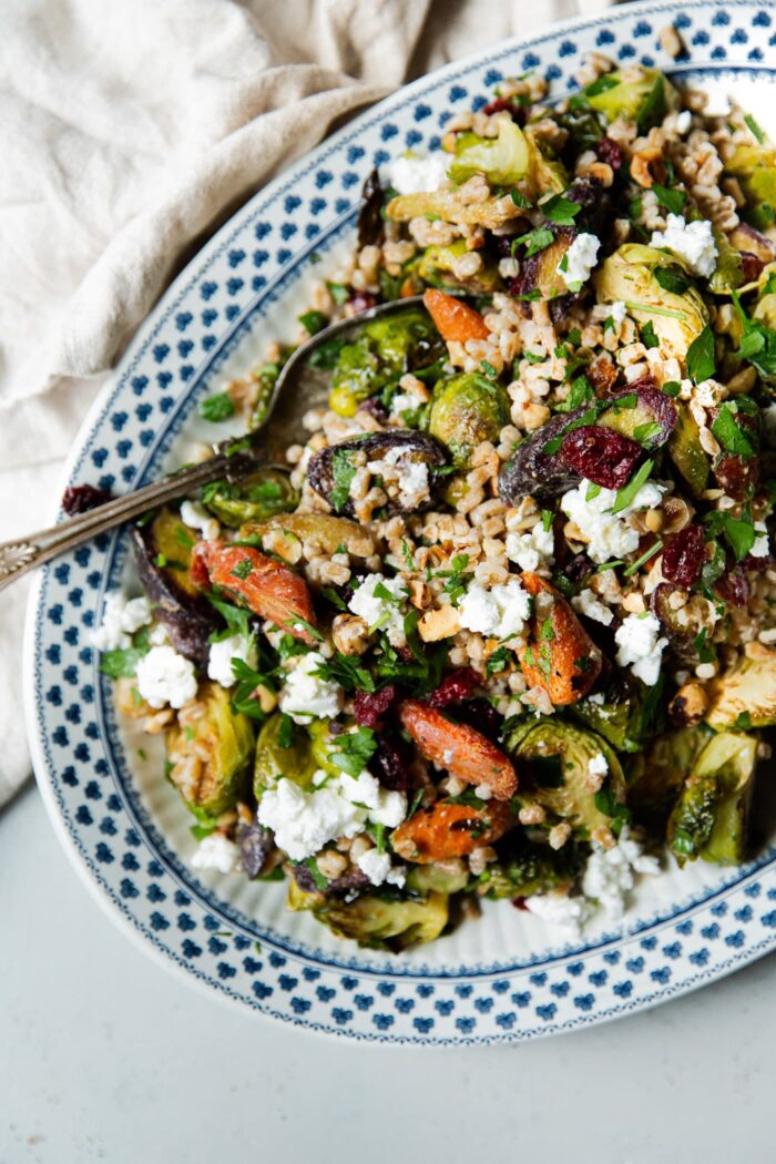 Fall Farro Salad on Platter