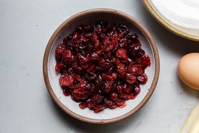 Soaked and Rehydrated Cranberries for Cookies