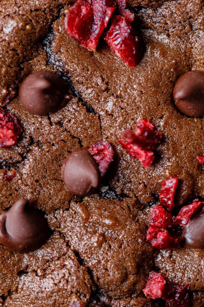 Texture of Chewy Chocolate Cookie with Cranberries
