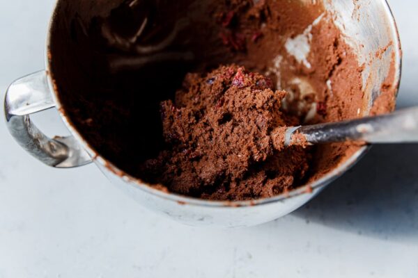Chewy Chocolate Cookie Batter in Bowl