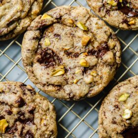 Orange Pistachio Chocolate Chunk Cookies