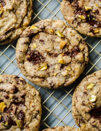 Orange Pistachio Chocolate Chunk Cookies