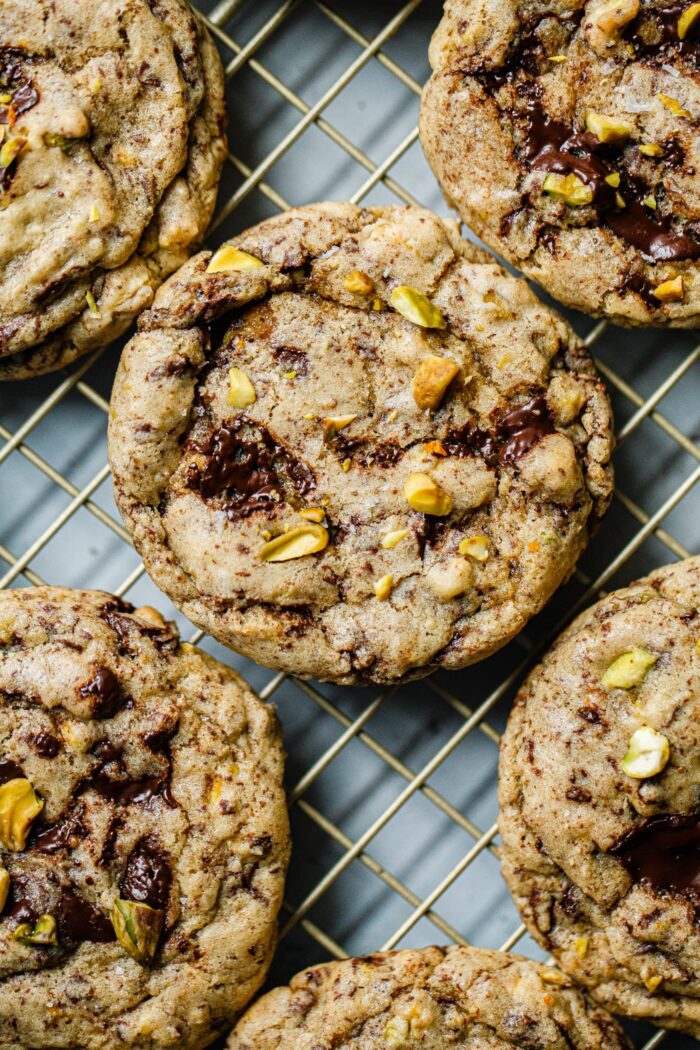 Orange Pistachio Chocolate Chunk Cookies