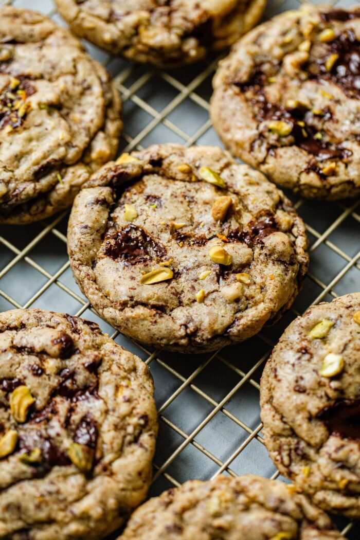 Orange Pistachio Chocolate Chunk Cookies