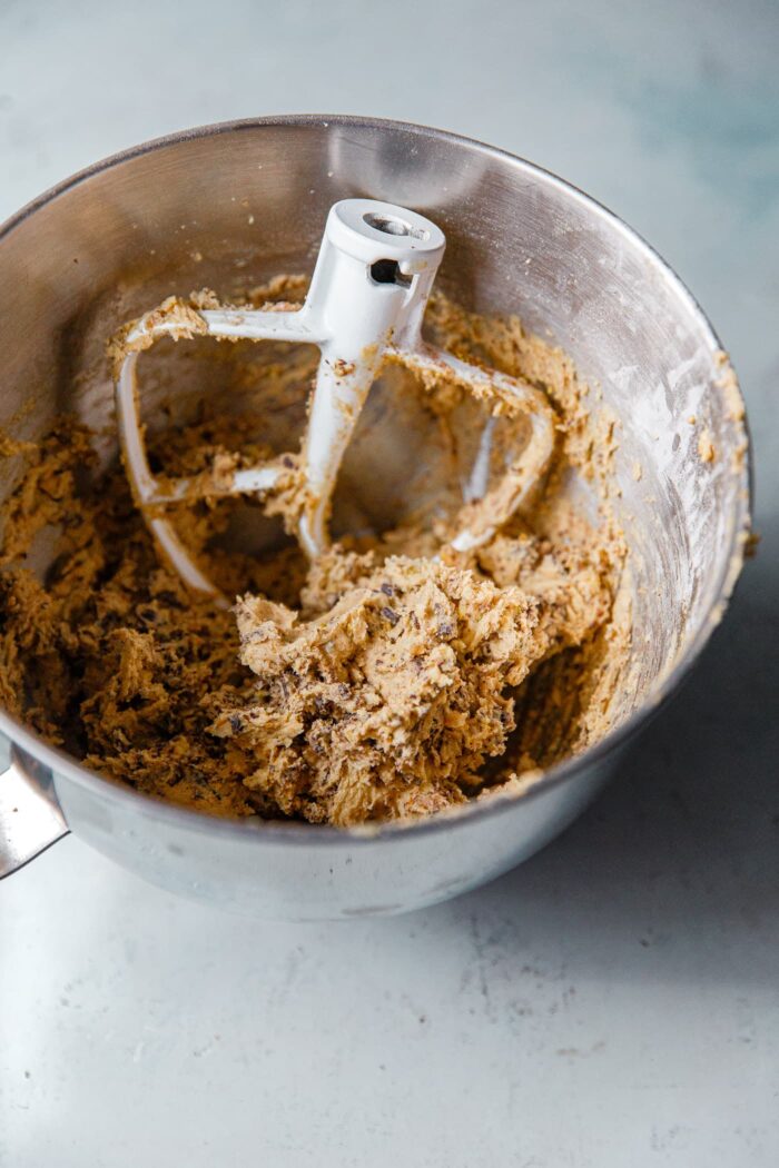 Cookie Dough in Stand Mixer Bowl