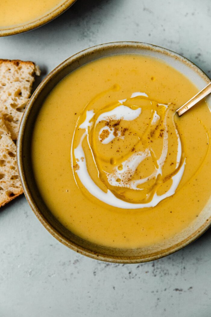 Roasted Acorn Squash Sweet Potato Soup