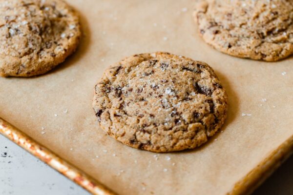 Chocolate Chunk Cookies on Baking Sheet