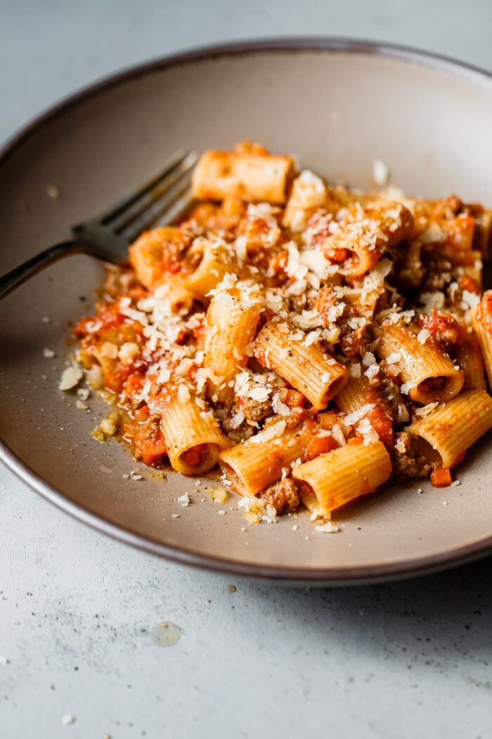 Marcella Hazan Bolognese Sauce with Rigatoni