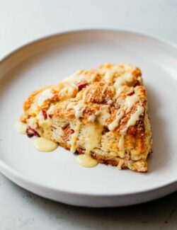 Rhubarb Scones with Orange Glaze